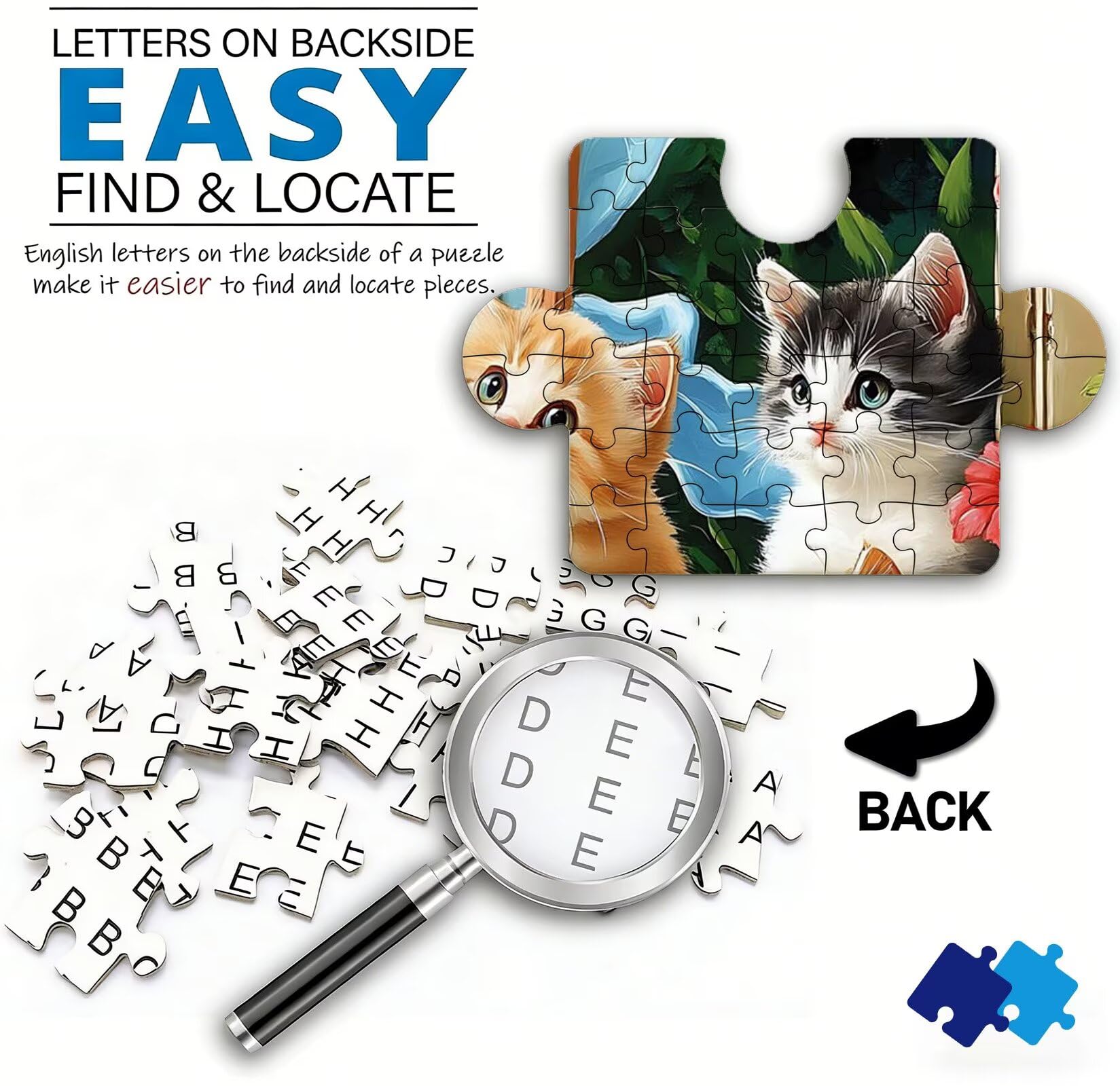 Puzzle 2000 Teile, Holzpuzzle Erwachsene Tier Katze-3 Impossible Klassische Jigsaw Puzzles 99.5 x 70.5 cm, Familien Spiel, Puzzle Stressabbau Denkspiel, Home Dekor w0-167