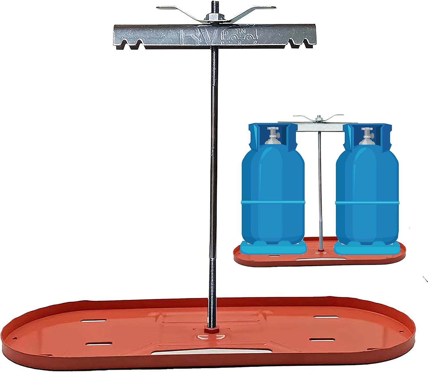 RVPNR106R RV Dual Propane Tank Mounting Rack for Camper and