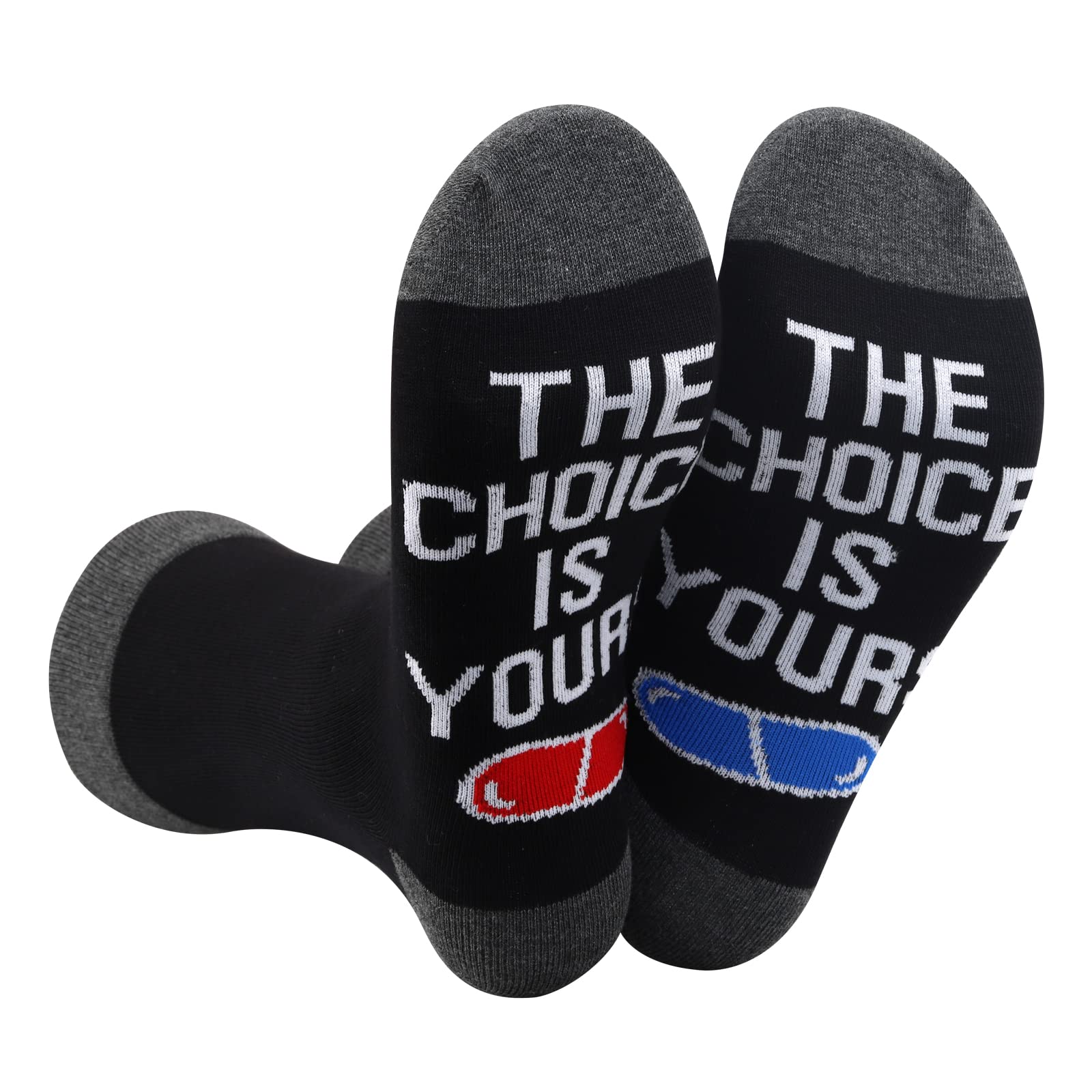 WZMPAWake Up Neo Novelty Socks The Choice Is Yours Socks Movie Merchandise For Geeky Nerdy