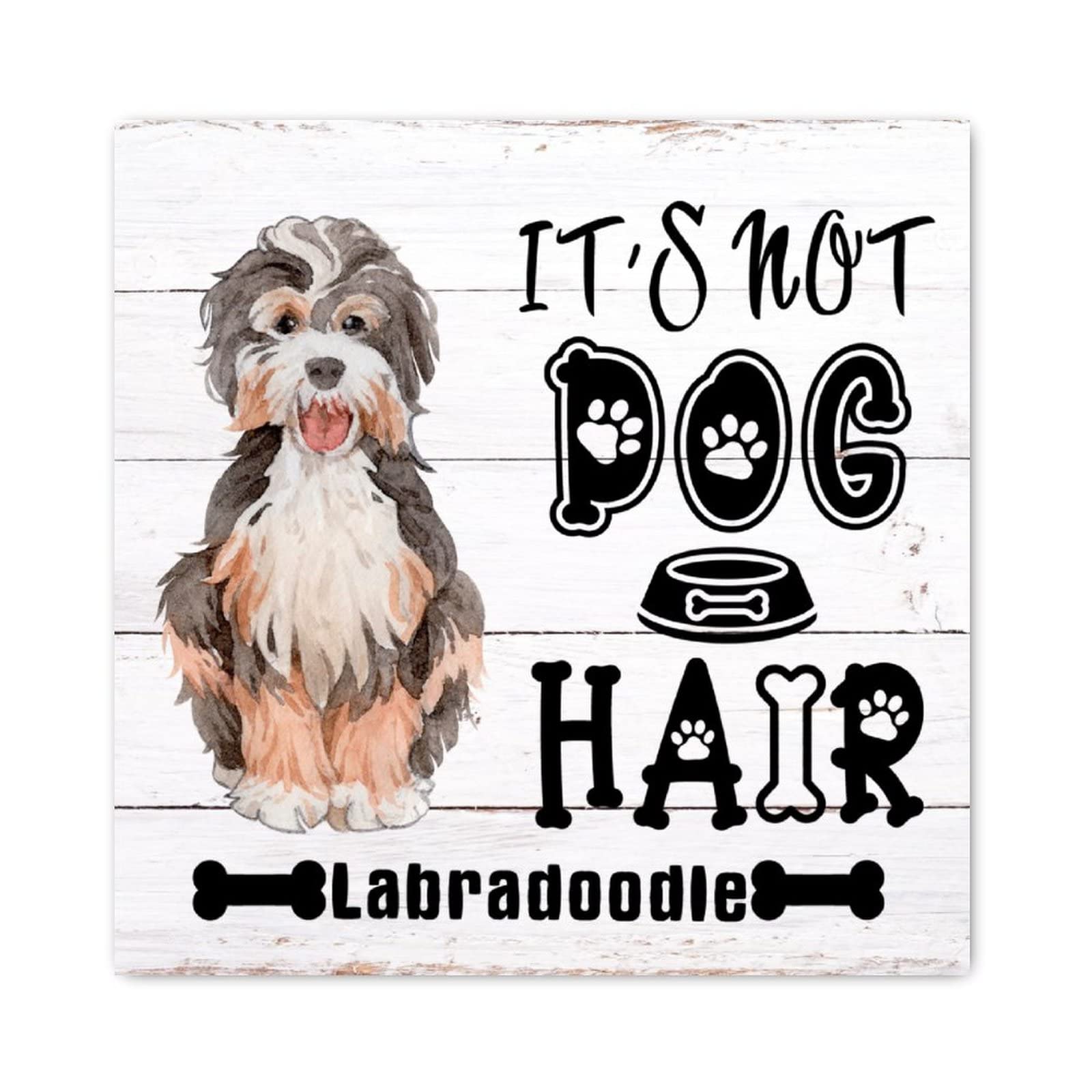 Panneau en bois Labradoodle lumineux de 30.5 cm pour decoration murale