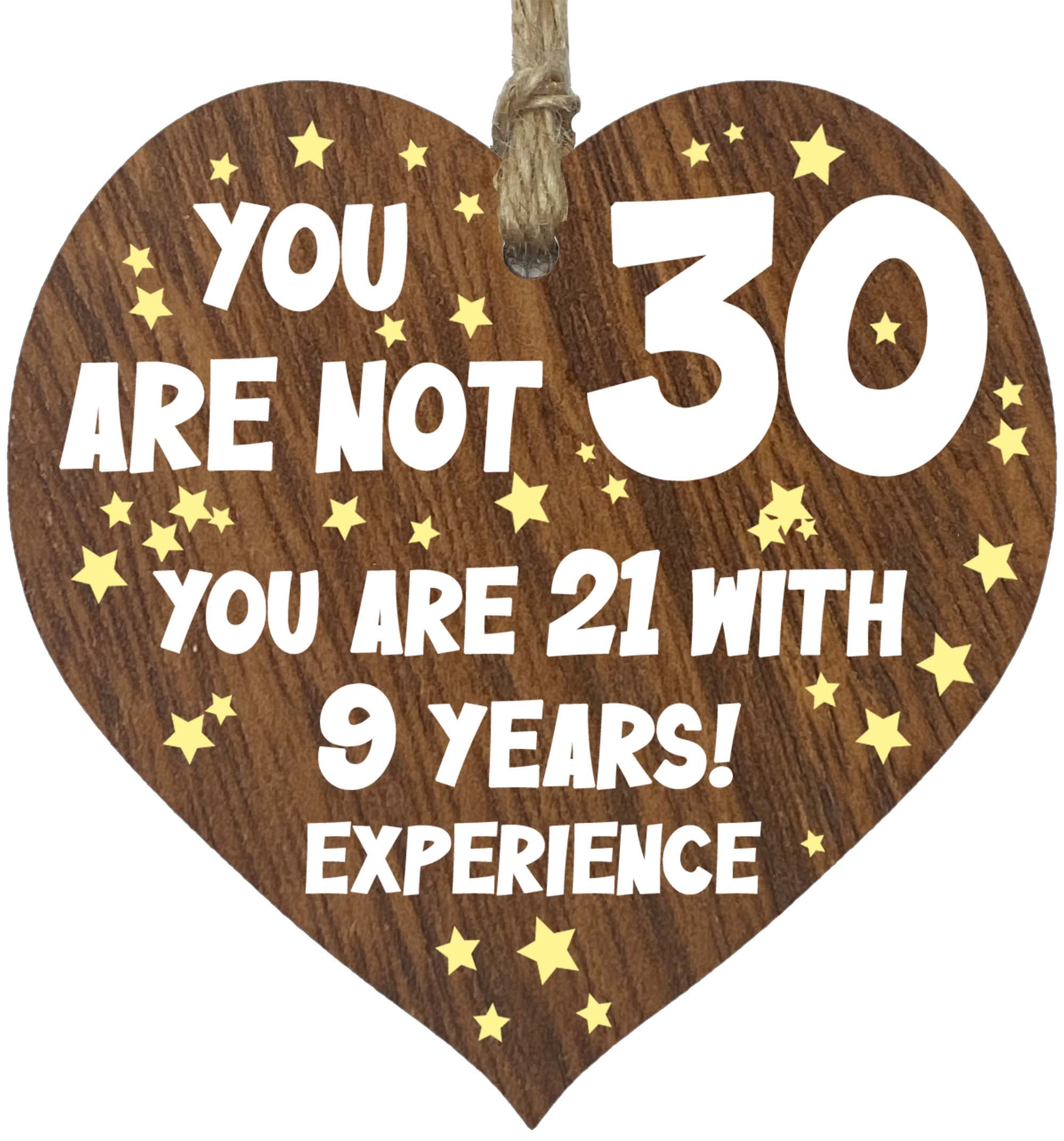 Stuff4 Women's 30 Th Birthday Gift For Men Wooden Heart Plaque, Dark Wood Sign Keepsake, Happy Birthday Mum, Girlfriend, Dad, Husband, Wife, Boyfriend, Mum Gifts From Son, Auntie, Sister Birthday Present