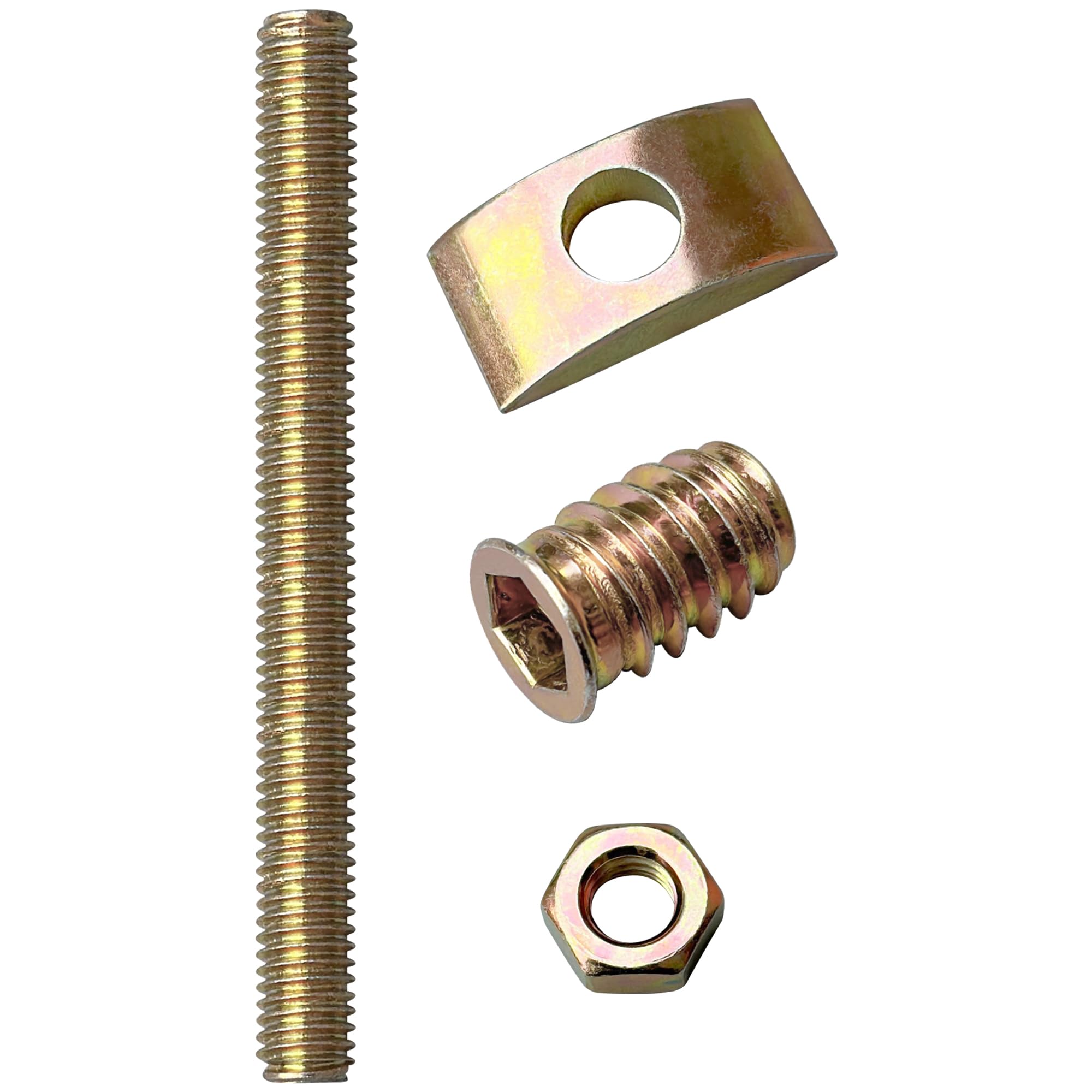 8 Sets Four in One Furniture Connectors Fasteners,Half Moon Luna Washers with 80mm Furniture Connecting Bolts - Image 3