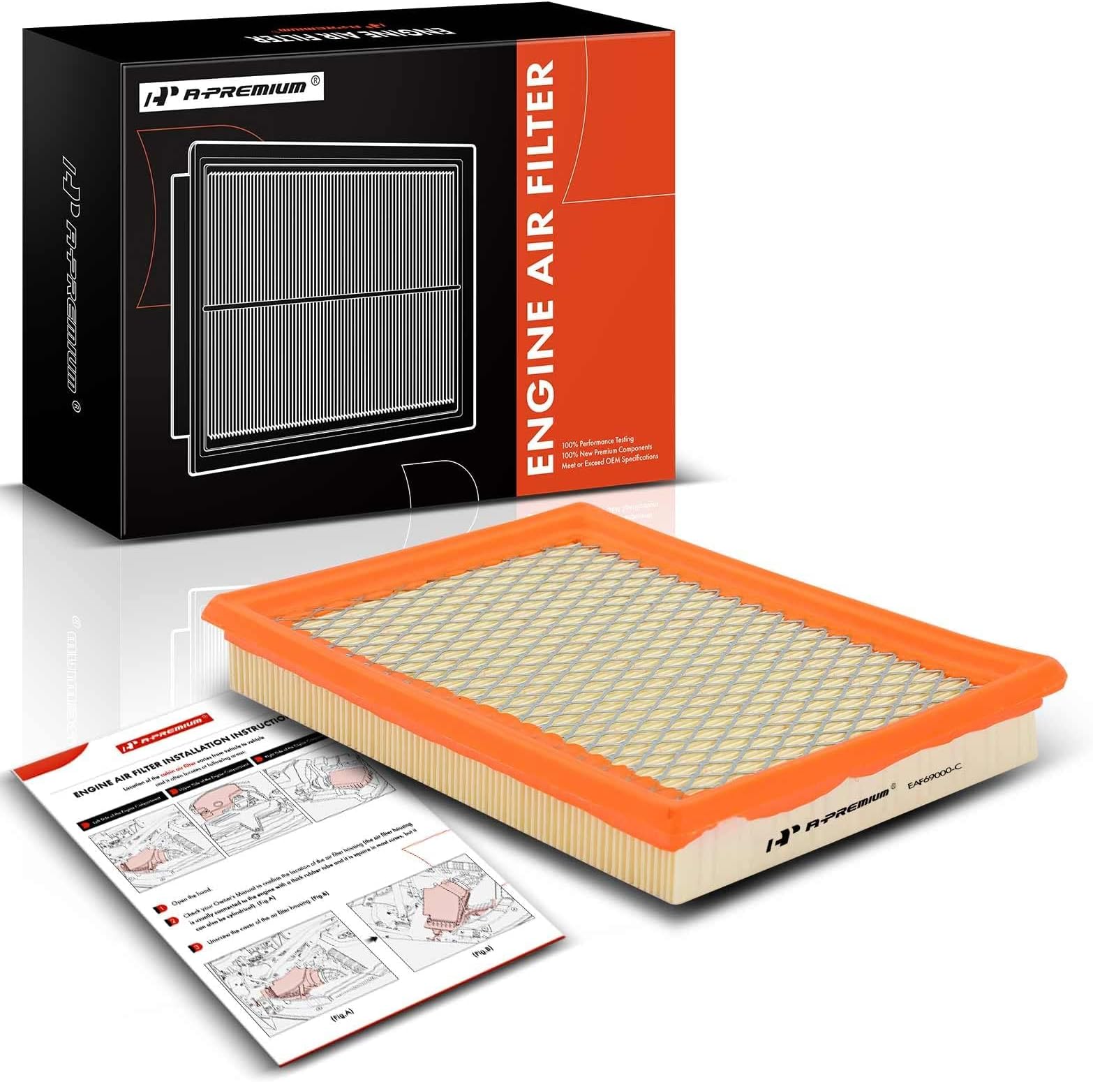 A-Premium Engine Air Filter Compatible with Nissan & Infinit Models - Rogue, Sentra, 300ZX, Juke, FX35, FX37, FX50, M56, Q50, Q60, Q70, Q70L, QX70