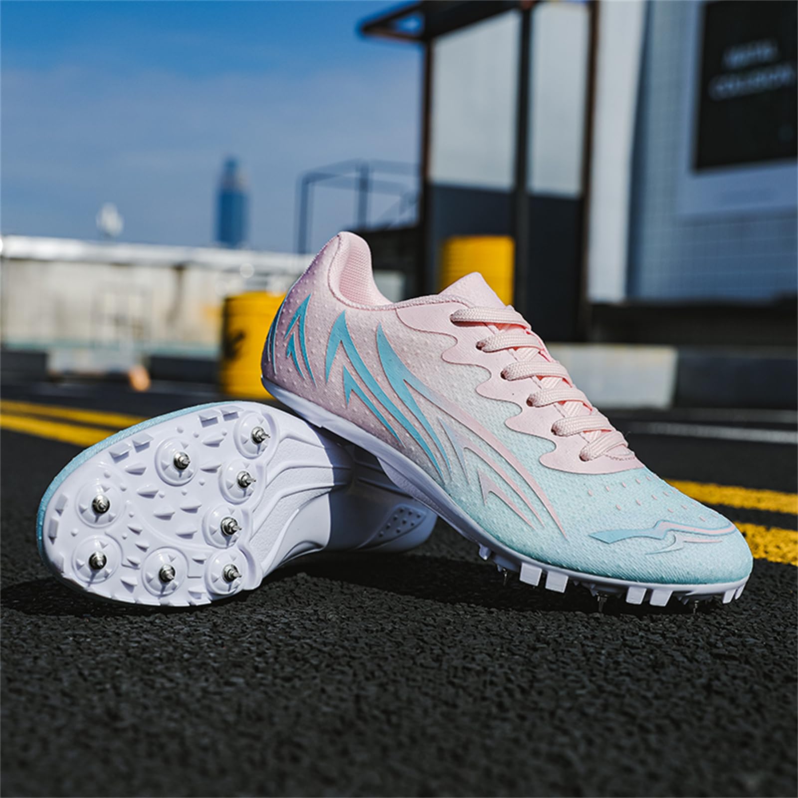 Chaussures D'athlétisme À Pointes Femmes Chaussures De Course pour Enfants Chaussures De Sport Légères pour Le Sprint Et Le Saut