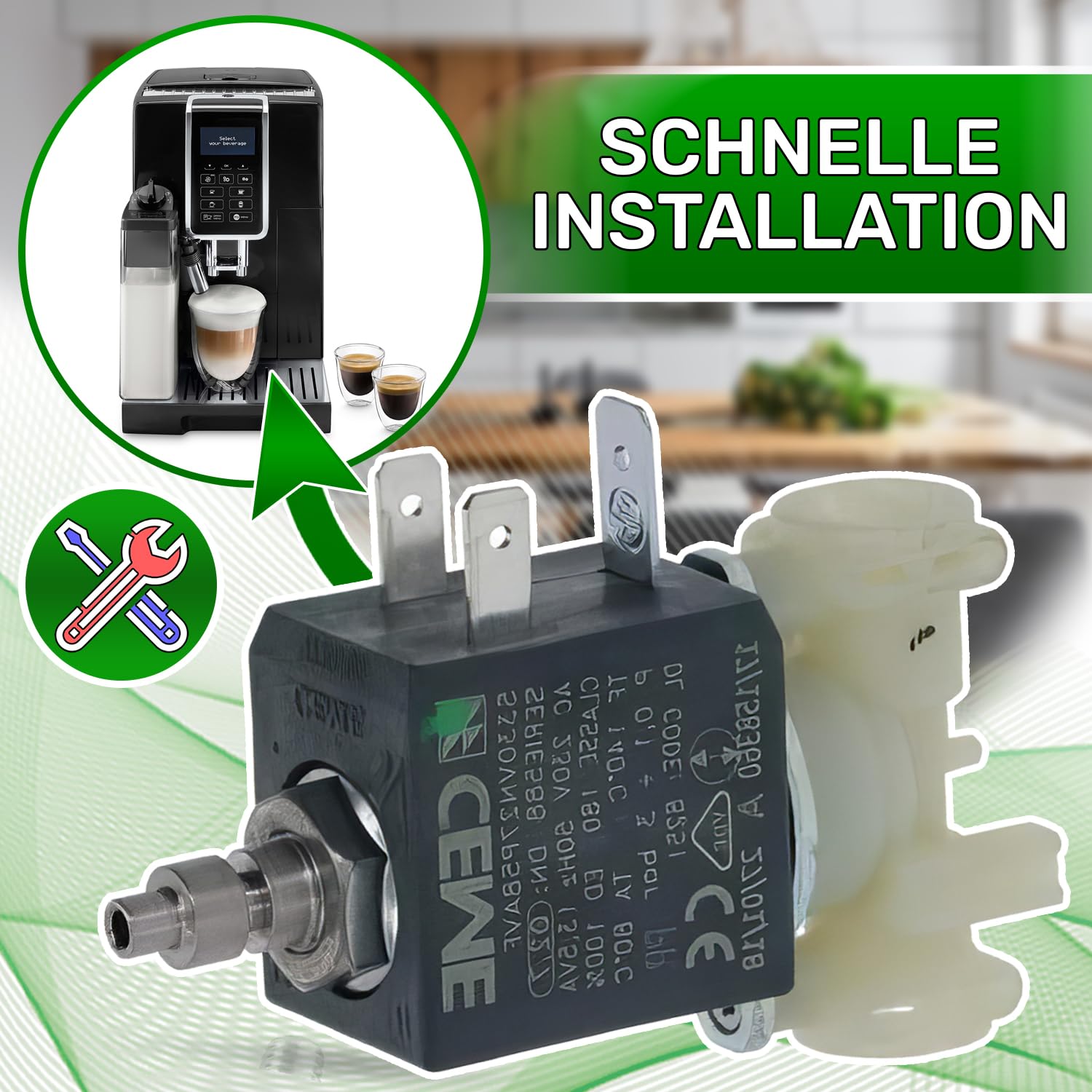 3va 230v elektrozawór elektromagnetyczny z oryginalnym kodem 5213218251 dla DeLonghi - 5 lat - ONIX TECH