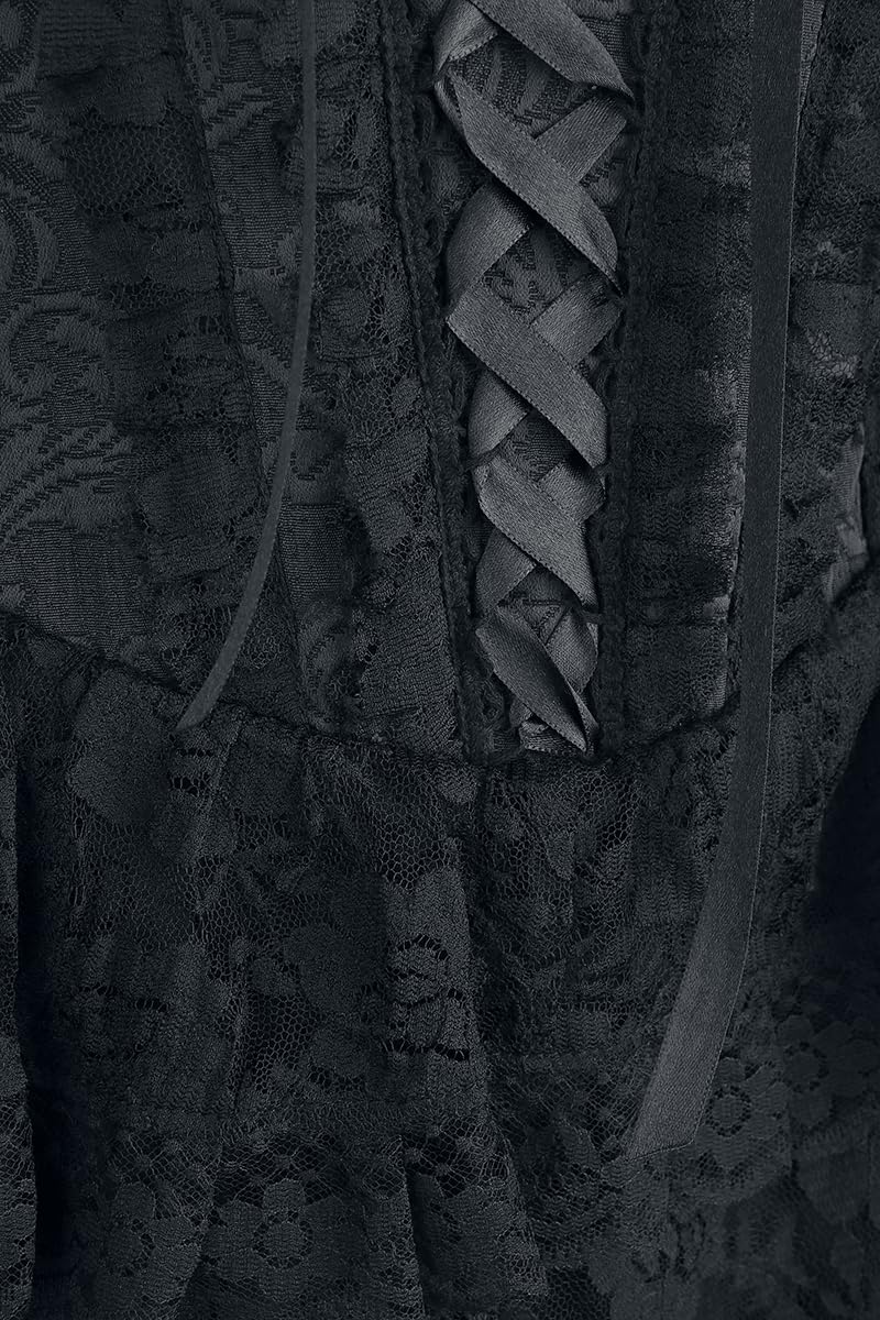 Gothicana by EMP Damen schwarzes kurzes Korsagen-Kleid mit Spitze