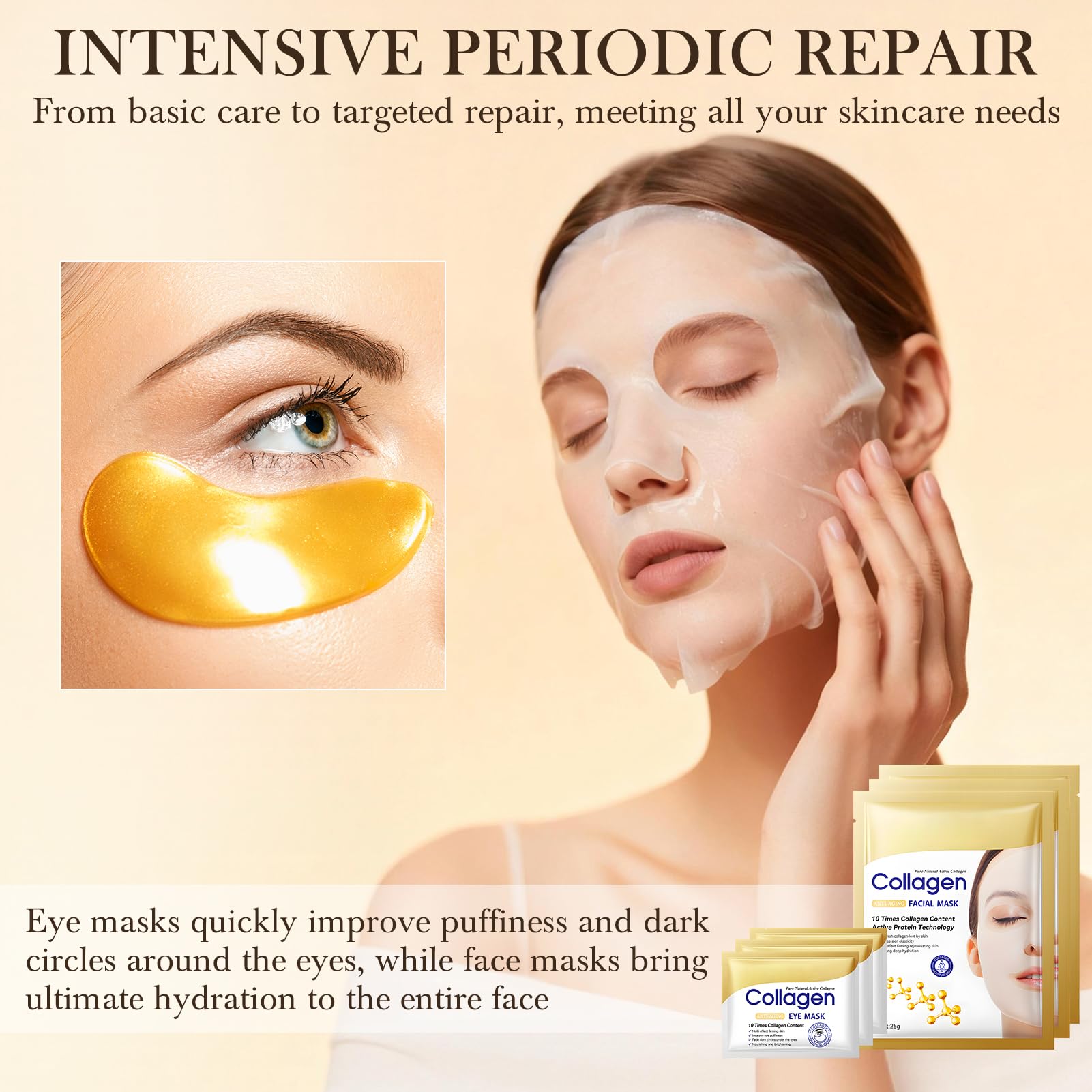 12PCS Collagène Coffret Soin Femme, Coffrets de Soins pour la Peau, coffret skincare Inclure Collagene Masque, Creme, Serum, Creme Yeux, Tonique, Atténue les Ridules, Hydrate et Nourrit la Peau