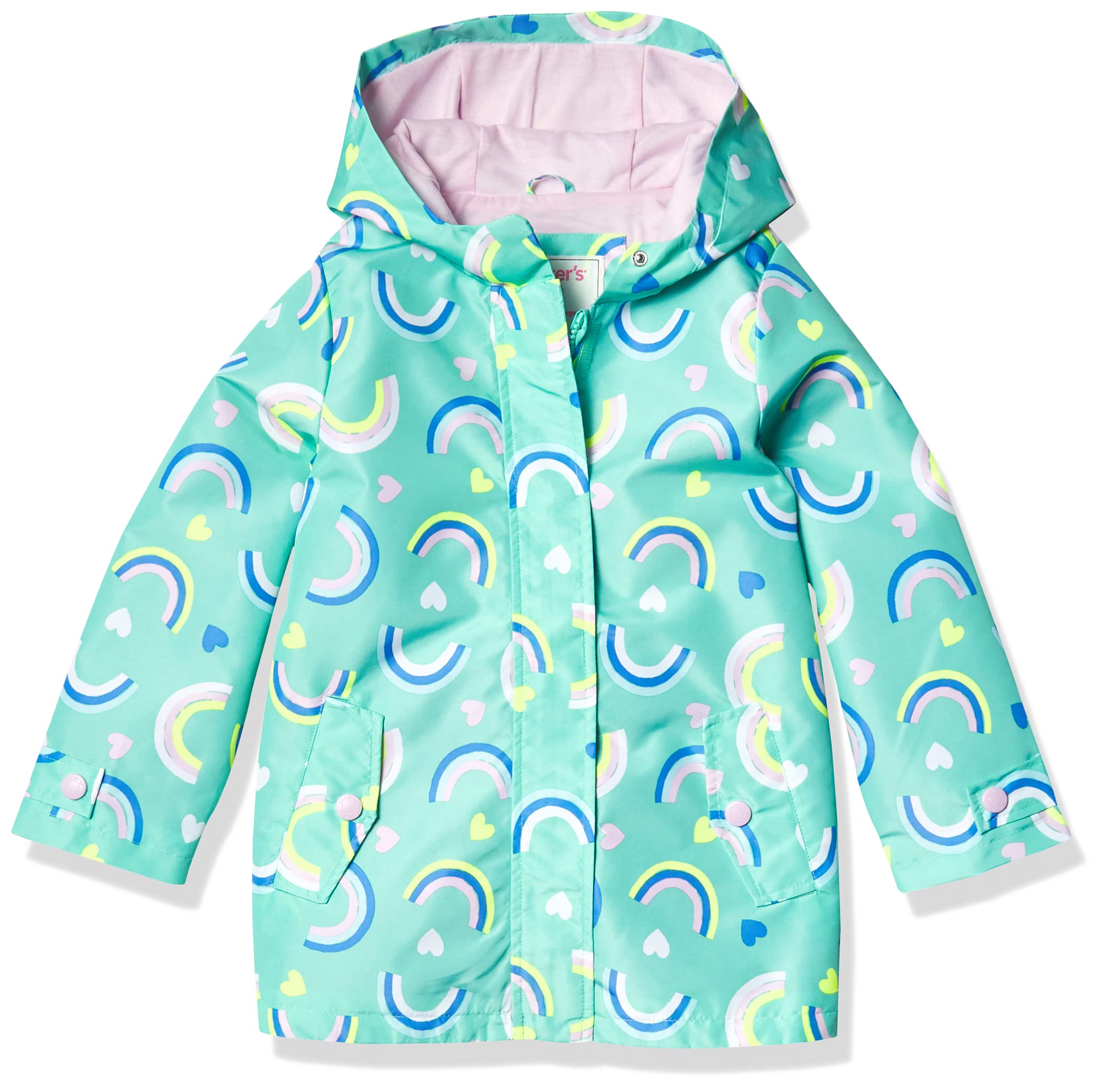 Carter's Toddler &amp; Little Girls' Midweight Fleece Lined Hooded Raincoat Rain Jacket