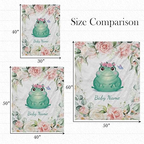 Miniatura 5 de D-Story Mantas de bebé personalizadas para niñas, manta de sueño de rana personalizada para bebé, regalo de bebé personalizado para niña para niñas