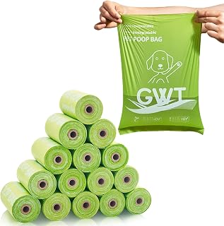 GWT Biodegradable Dog Poop Bags: 100% Home Compostable, Leakproof Pet Waste Bags, 120 Ct 9x13" (8 Rolls) - Plant-Based for Dogs & Cats