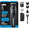 Braun All-in-One Style Kit Series 5 5470, 9-in-1 Trimmer for Men w/Beard Trimmer, Body Trimmer for Manscaping, Gillette Fusion5 ProGlide Razor, 40 Length Settings, Rechargeable Battery, Cordless