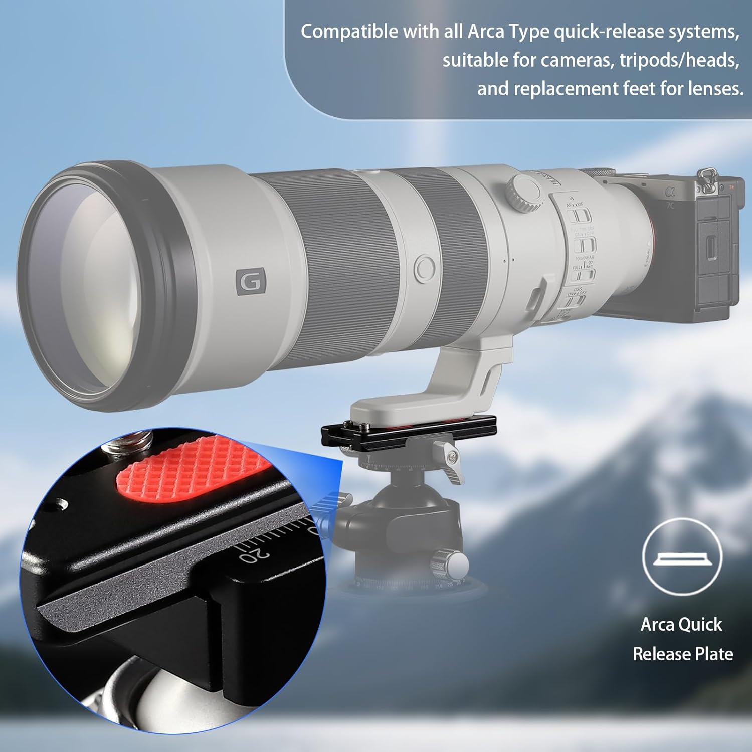 Haoge HQR-90 Tripod Arca Plates 90mm Universal Arca Swiss Quick Release Plate for Tripod Ball Head with Hand-Adjustable Stainless Steel Screw of 1/4" and 3/8" Built-in Strap Hole (New Version) - Image 5