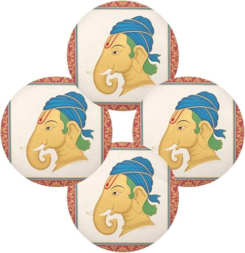 Miniatura 2 de Indian Elephant Natural placemats Round Modern Place mat Waterproof manteles redondos para mesa 15.4x15.4in Set of 6
