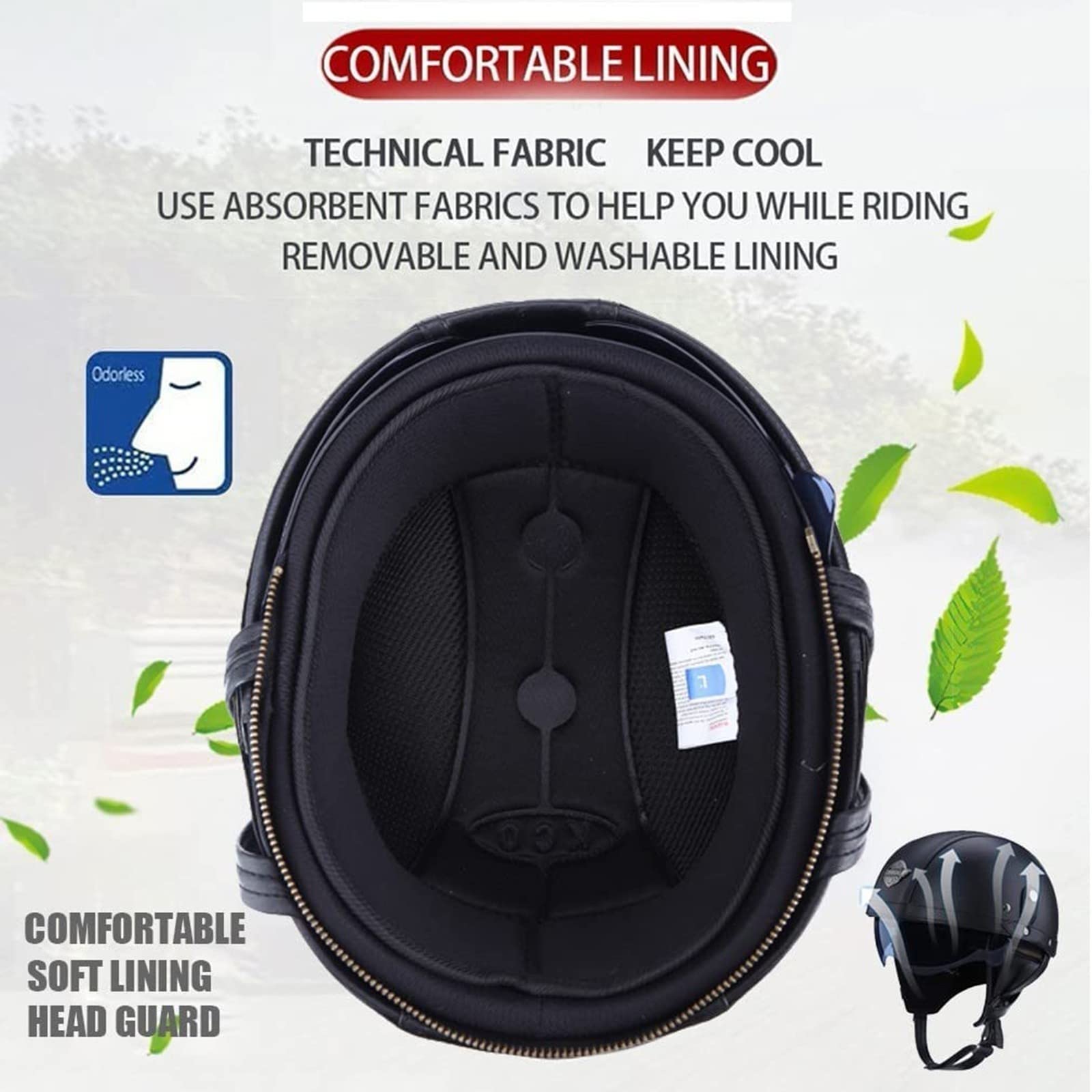 Classic Casco Da Moto Jet,Portatile Mezzi Caschi Retrò Casco Scodella Moto ECE Omologato Casco Anticollisione Di Sicurezza Caschi Cromwell Per Scooter Chopper Cruiser