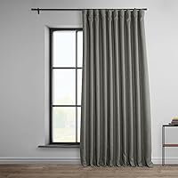 Vista 1 de HPD Half Price Drapes - Faux Linen Curtains for Living Room (1 Panel) - 100W X 108L - Extra Wide Textured Room Darkening Curtains for Bedroom 108
