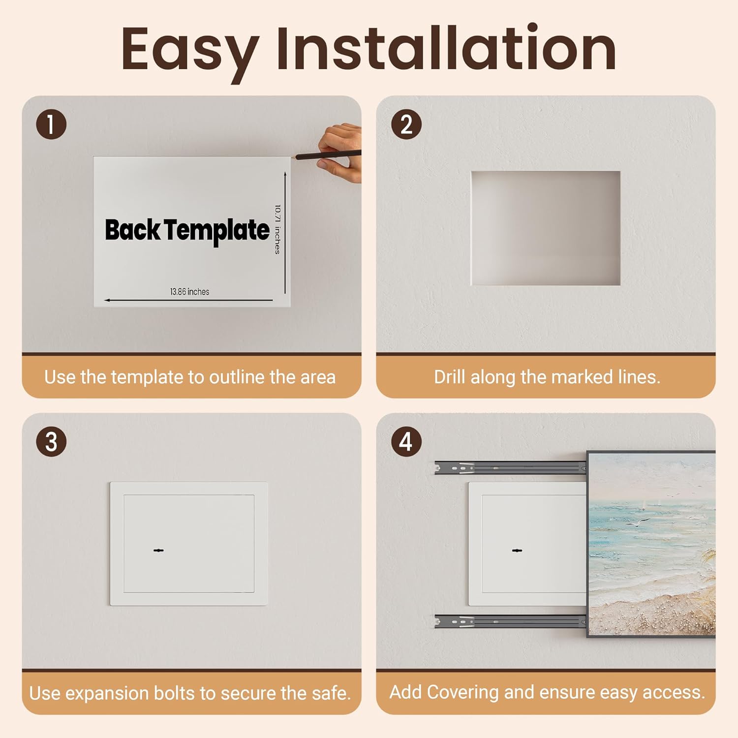 Small Wall Safe with Sliding Picture Frame