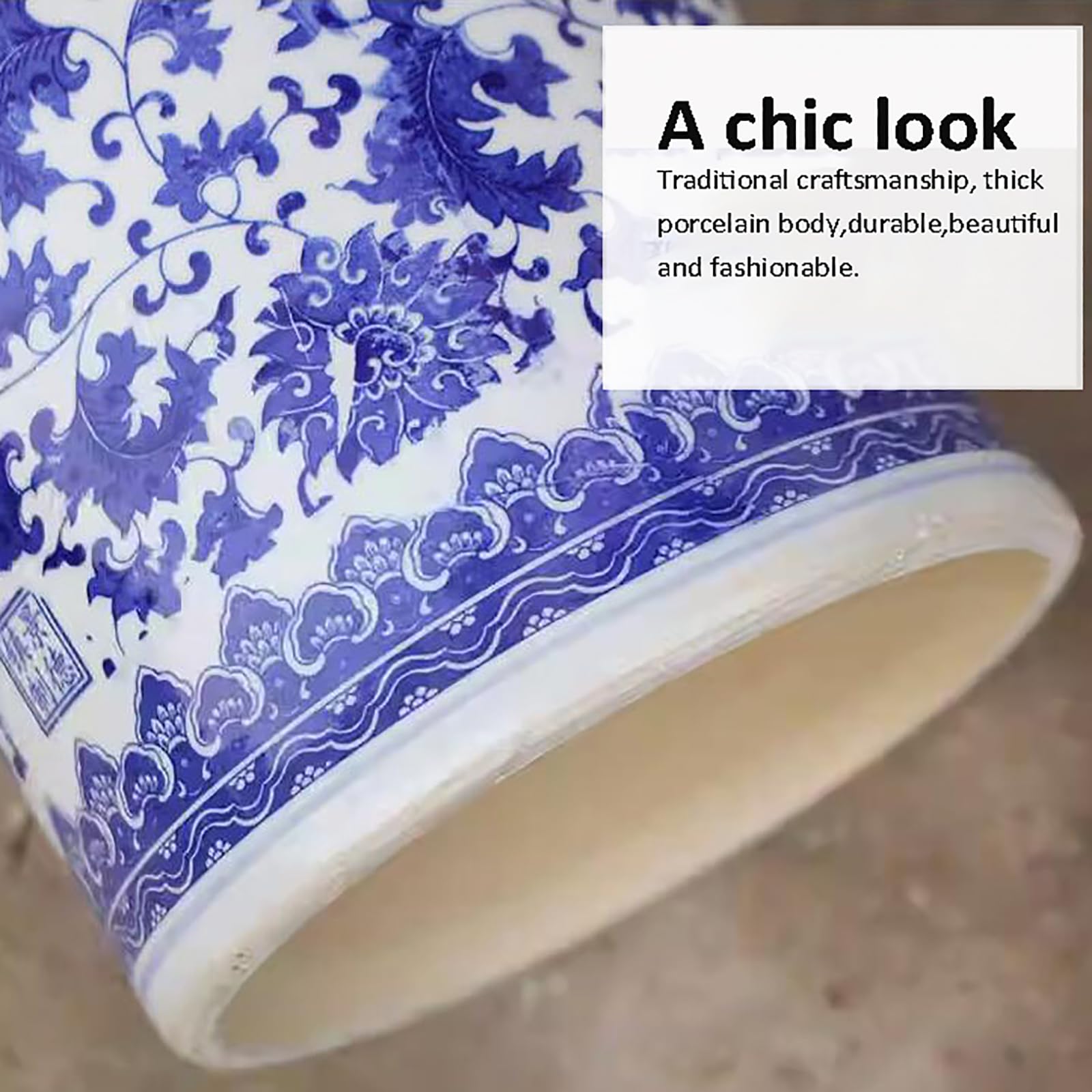 Hand Panted Blue & Whte Porcelan Umbrella Stand | Umbrella Stand