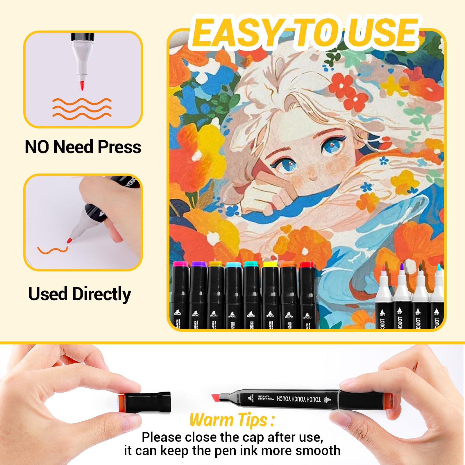 80 Alkoholmarker Set - Twin Tip Für Manga & Illustration