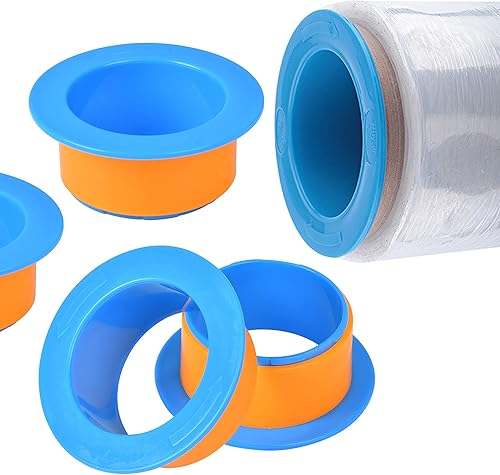 Miniatura 4 de Mango de envoltura retráctil, 2 pares de dispensadores de envoltura elástica manual para envío, palet, embalaje y suministros de mudanza, apto para