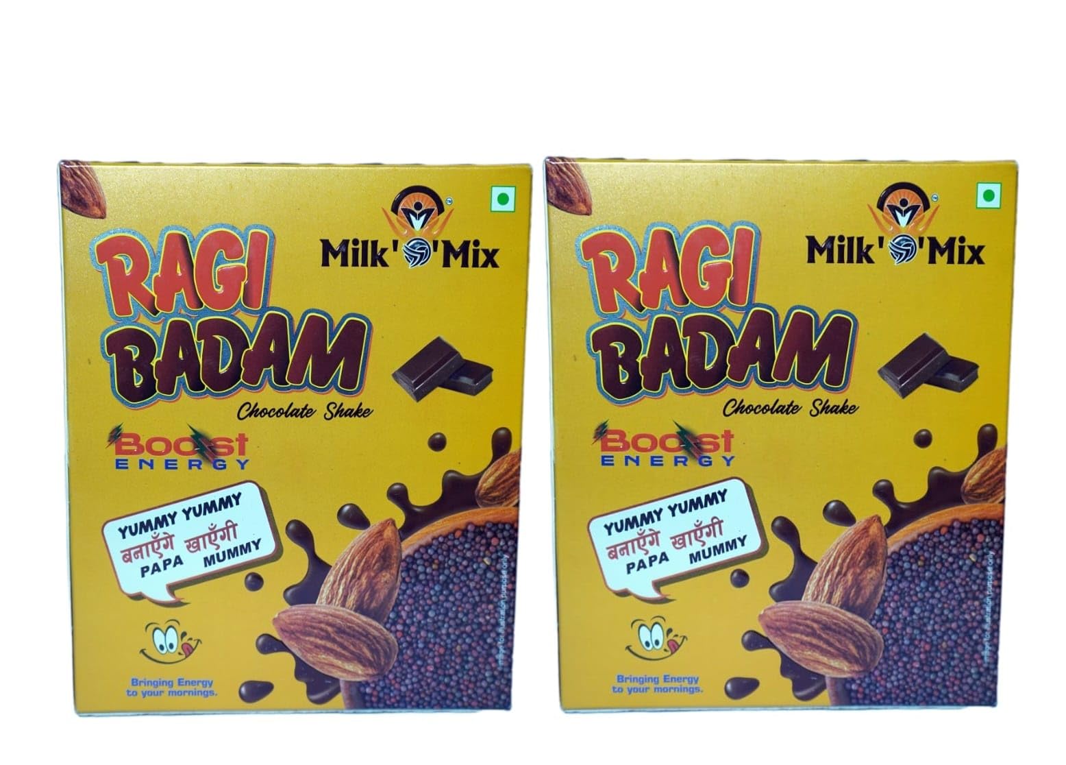 Milk 'O' Mix Ragi Badama Milk Shake Powder -Pack of 2 (Each 200Gm)