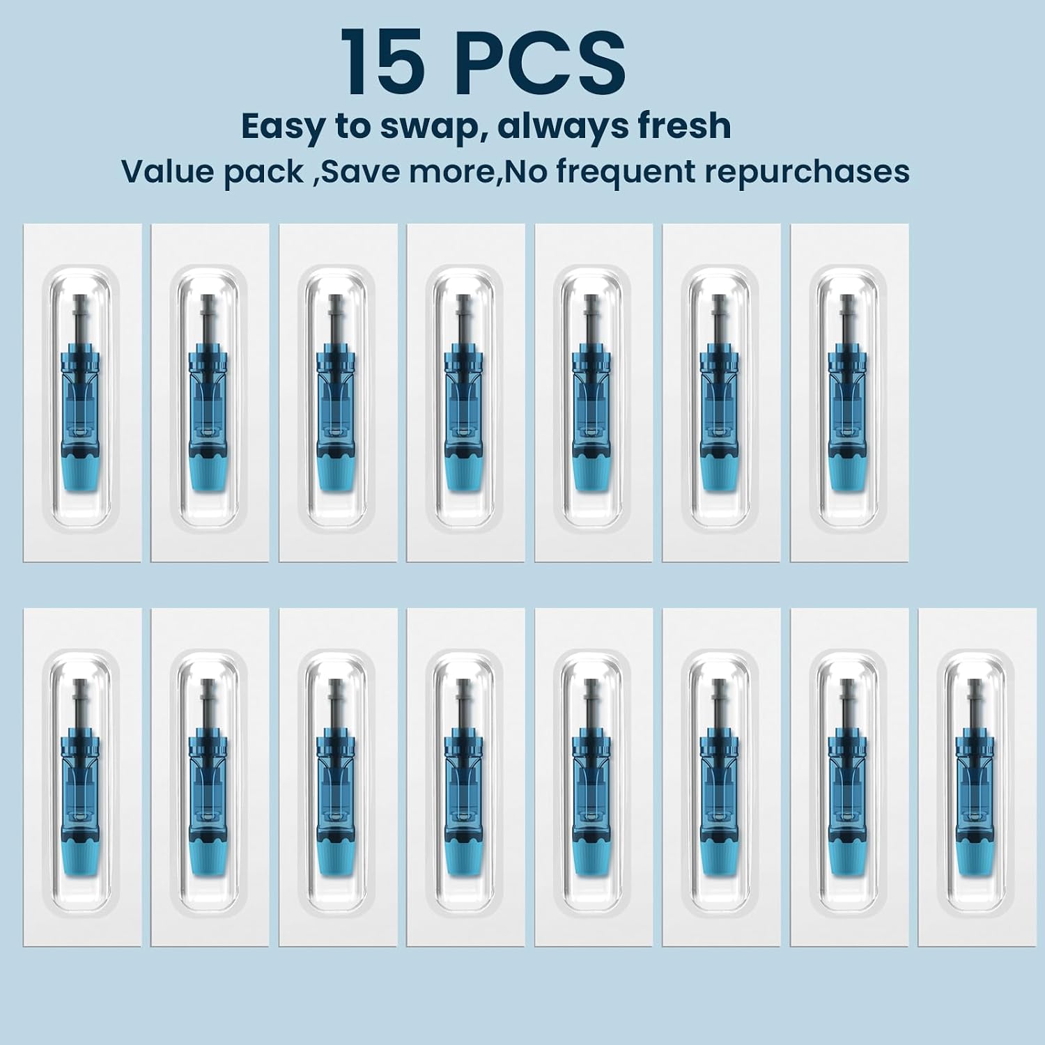 15Pcs Nano Microneedling pen Cartridges for Dr Pen A11/M8S at Home Use