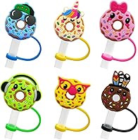 Vista 17 de 6 fundas de pajilla, cubiertas de silicona para pajilla, tapas de paja para vasos, tapones de paja portátiles a prueba de polvo para popotes de 7 a