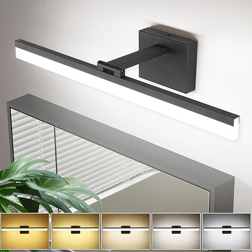 Miniatura 30 de SOLFART Luces LED de Tocador de 24 Pulgadas Níquel Cepillado Lámpara de Baño Luces de Tocador de Baño Sobre Espejo Accesorios de Iluminación de