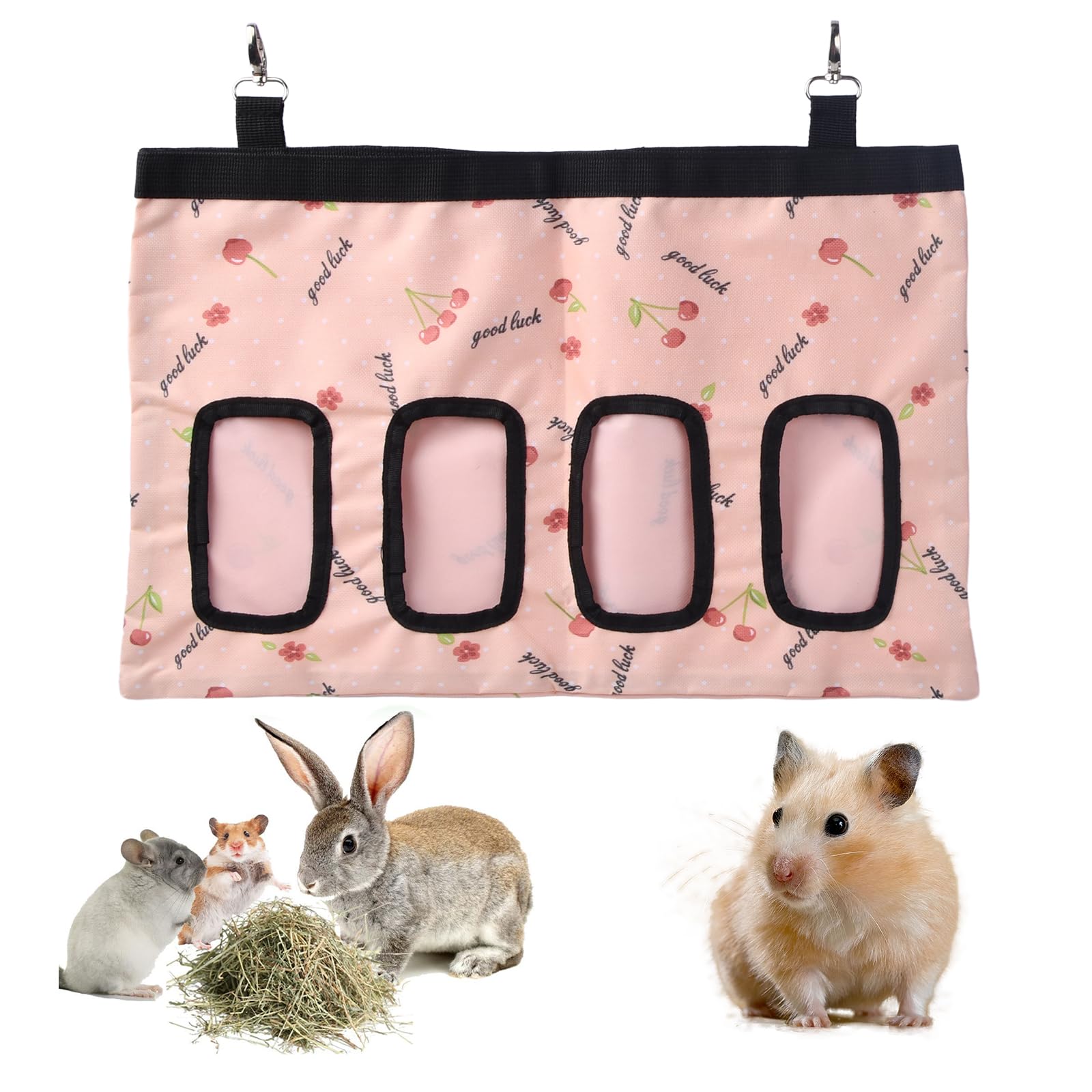 Borsa Per Fieno A 2 Finestre Per Conigli &ndash; In Tessuto Oxford 600D, Impermeabile, Con Ganci Per Gabbia