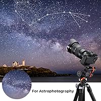 Vista 6 de K&F CONCEPT Cabezal de trípode con engranajes de 3 vías, microajuste milimétrico, cabezal de trípode de aleación de aluminio CNC completo, capacidad