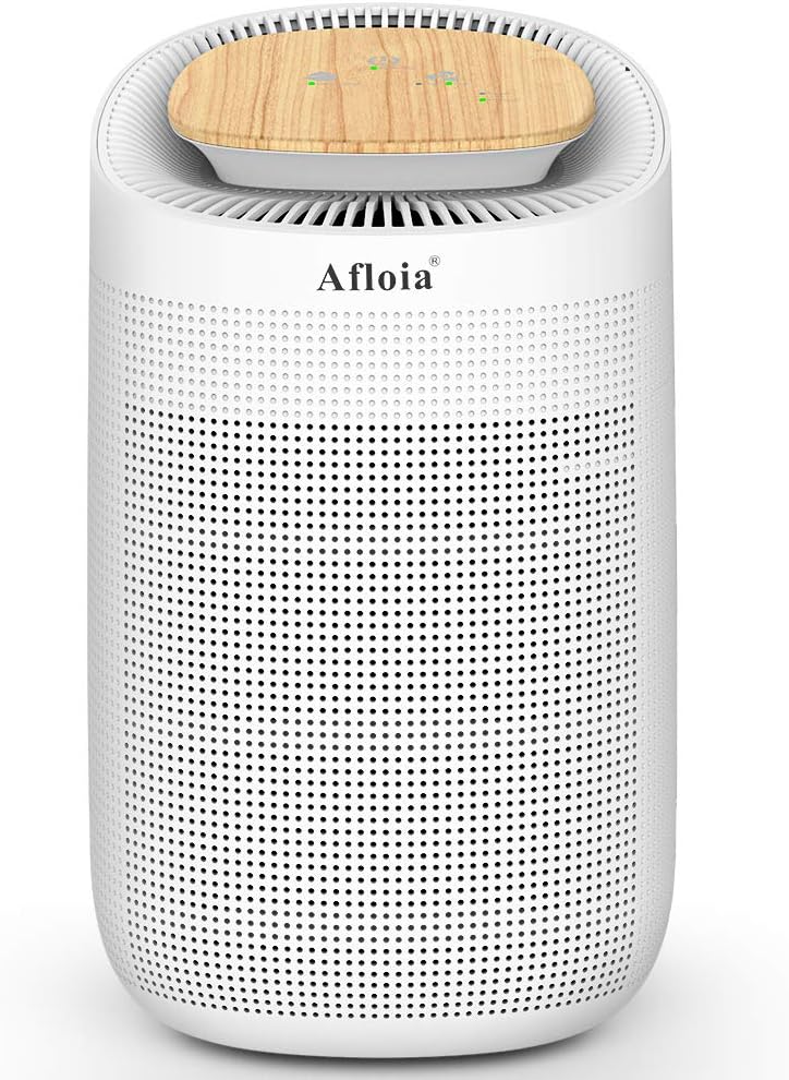 Afloia 2-in-1 Air Purifier and Dehumidifier With True HEPA Filter Removes 750ml/day Portable Air Cleaner and Damp and Moisture Absorber For Home