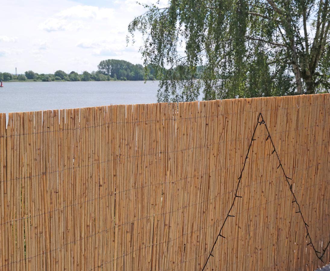 bambus-discount.com Schilfrohrmatten Premium Beach, 200 hoch x 600cm breit, EIN Produkt Sichtschutz Matten Windschutzmatten …