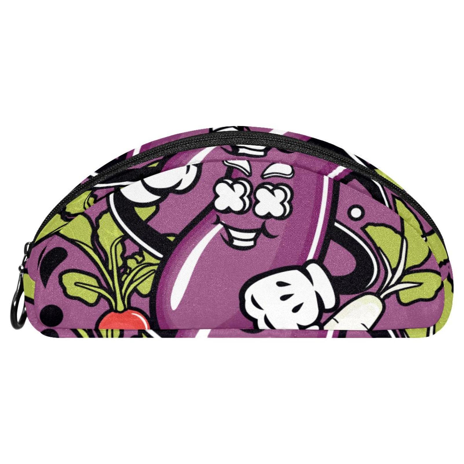 Stationery Case Purple Eggplant Vegetable Organizer Portable Pencil Case Cosmetic Bag Organizer Makeup Boxes