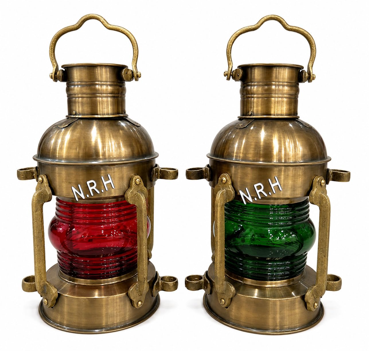 Nautical Ship Decortive Lantern Oil Lamp Antique Finish (Set of 2 )