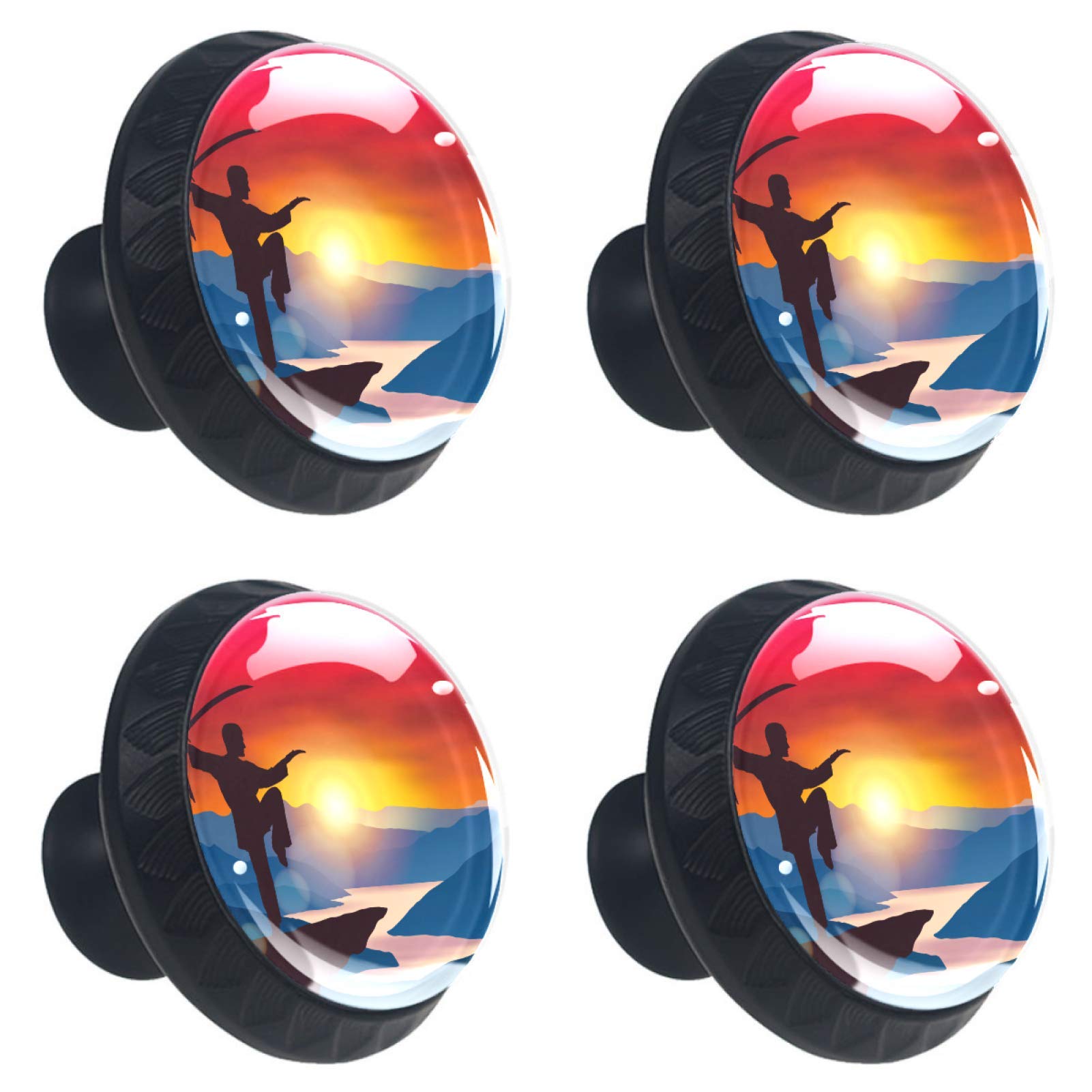 Boutons de placard en verre pour remplacer des poignées usées avec style Wushu 30mm