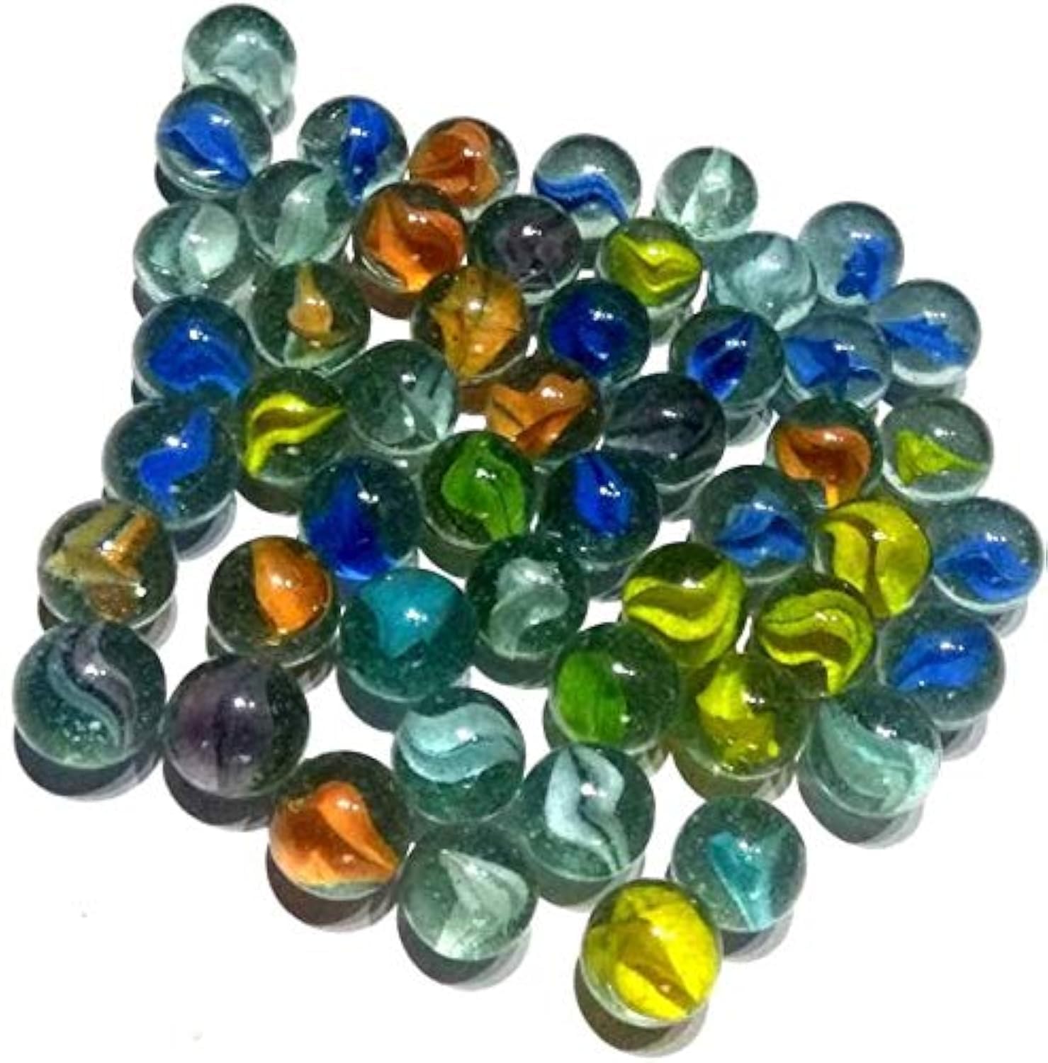 Color Stone Glass Playing Balls | Kanche - Goli| - Traditional Indian Game - Glass Stones| Aquarium Fillers - Gel Candle Fillers 16mm (100)-image-24