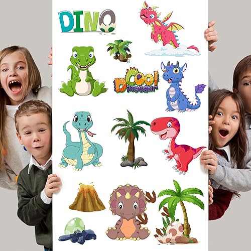 Miniatura 4 de 24 hojas de calcomanías de dinosaurio para niños, haz tus propias calcomanías de dinosaurio, calcomanías de dinosaurio para actividades escolares,