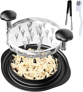 Chicken Shredder, Large Chicken Breast Shredder Tool Twist, Visible Meat Shredder With Brush & Tong, Anti-slip Base, Ergonomic Handle, Dishwasher-safe, BPA Free, Suitable for Pork, Beef, Chicken