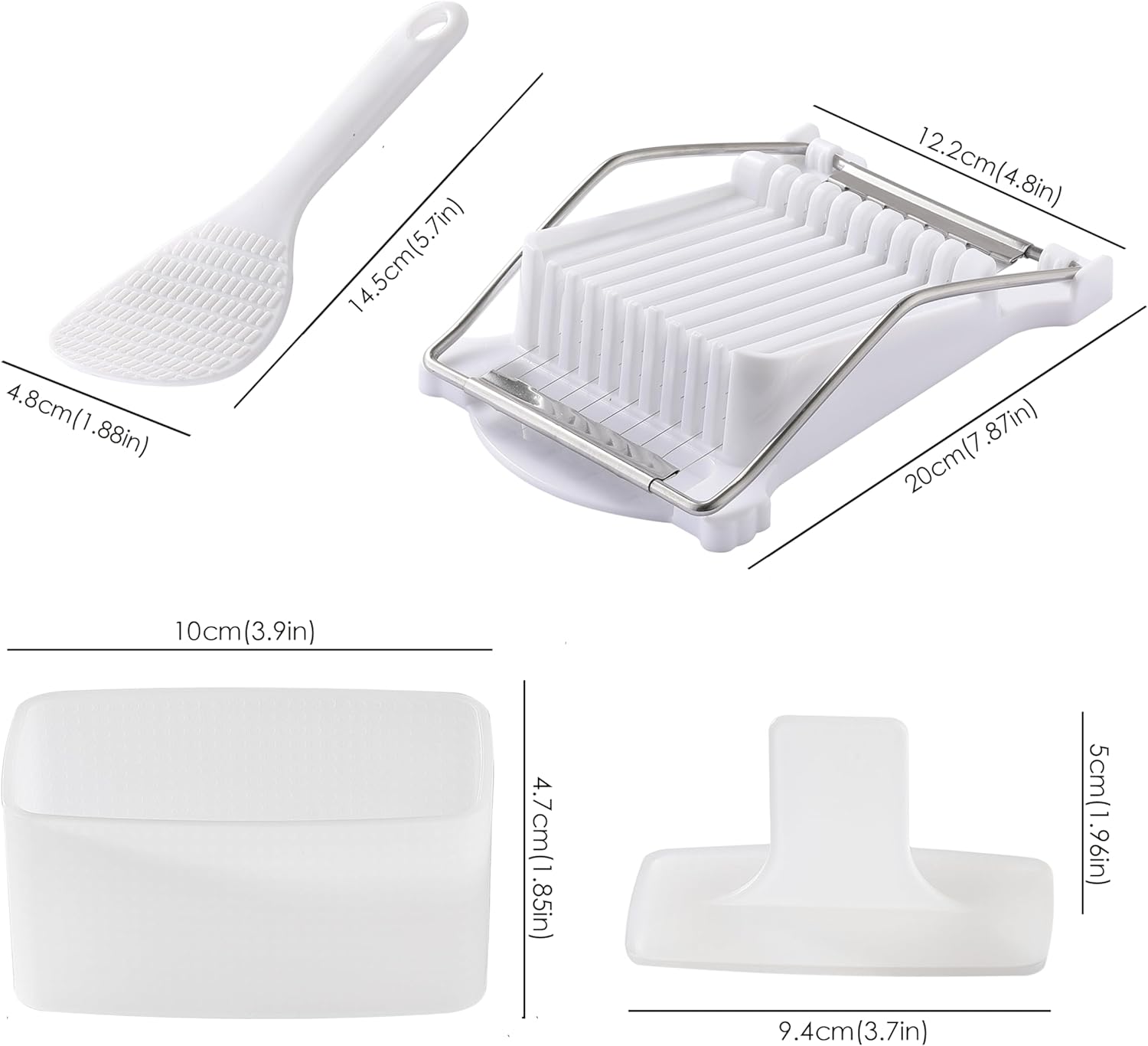 Musubi Press Molds, Musubi Mold Kit with Luncheon Meat Slicer and Rice Paddle, Sturdy and Easy to Make Musubi at Home for Bento, Snacks, Party and Picnic thumbnail
