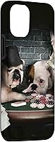 Vista 3 de Funda divertida para iPhone 12/12 Pro Dog Dogs Play Cards