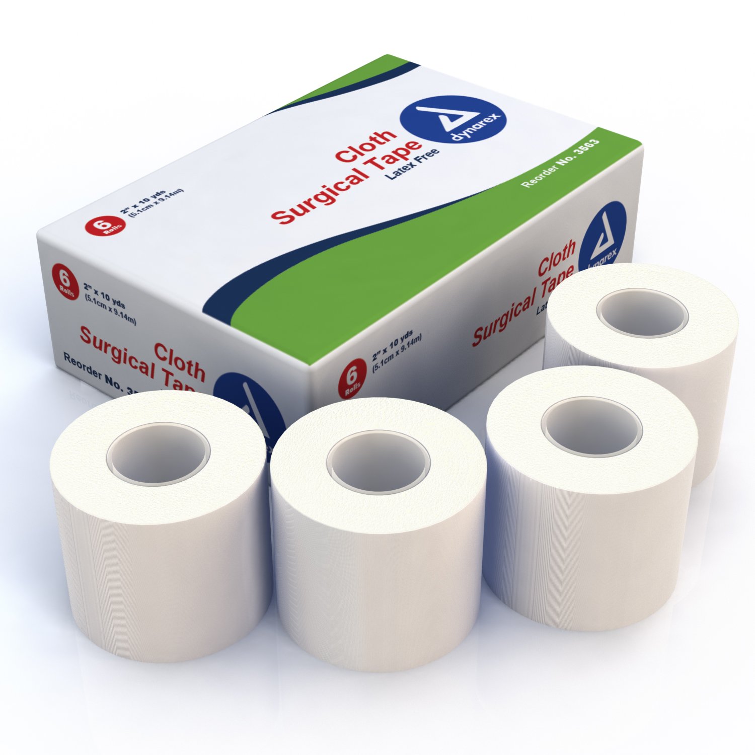 Dynarex Cloth Surgical Tape - 2 Inches X 10 Yds, (Box of 6 RL) by DYANAREX