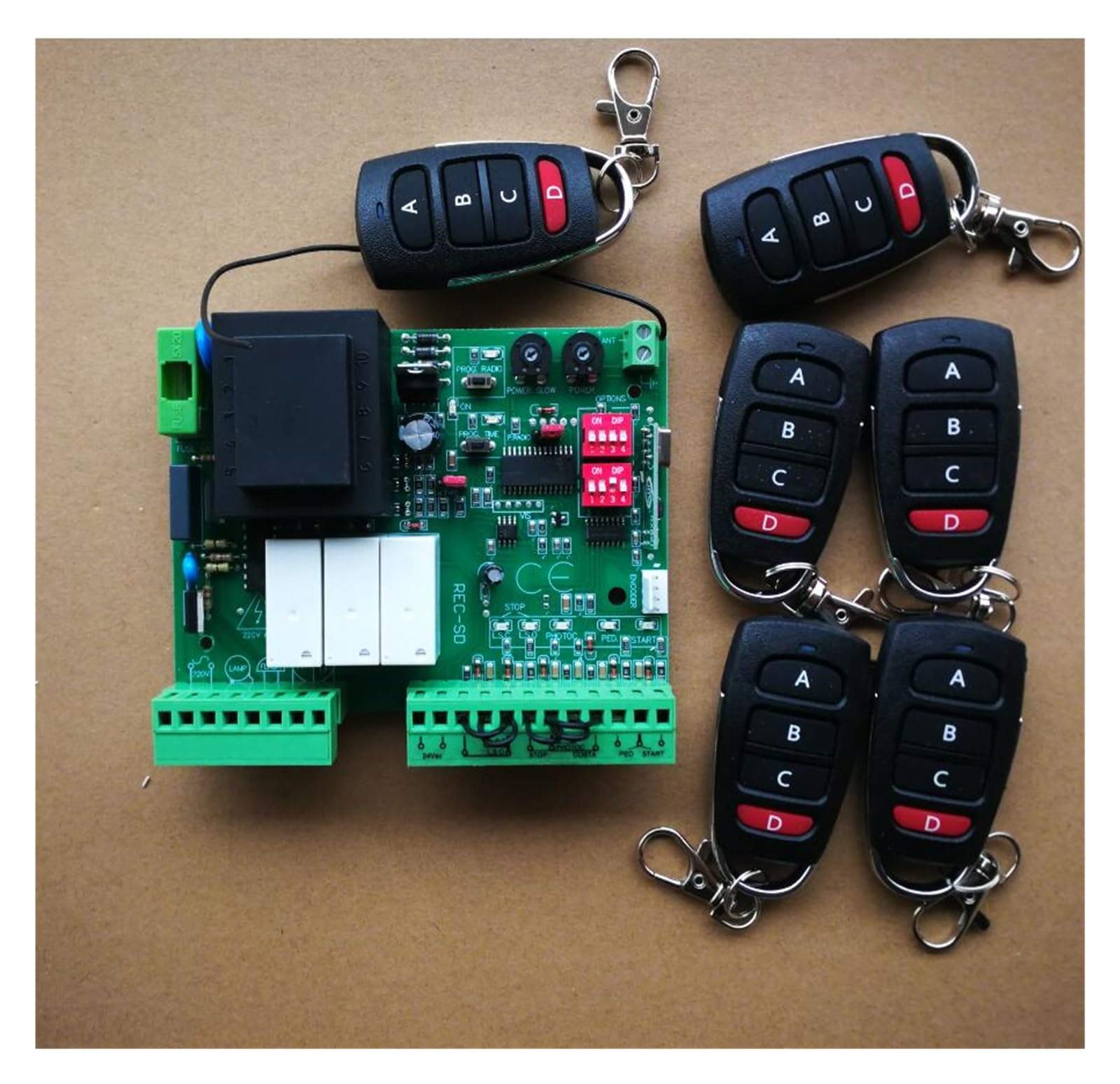 Sterownik silnika drzwi płytka elektroniczna karta elektroniczna do otwierania drzwi przesuwnych AC Model 433.92Mhz Reklama przemysłowa(6 remote)