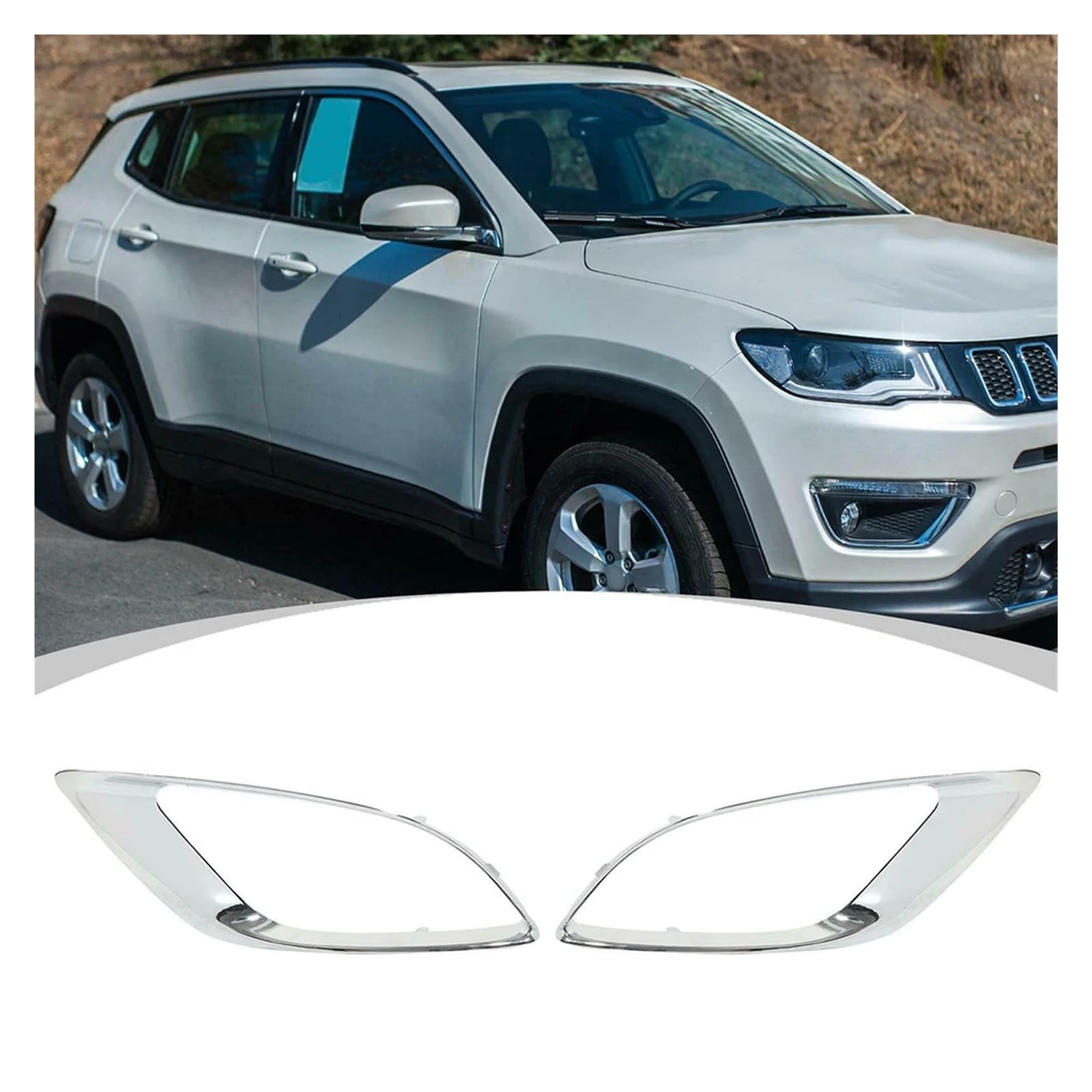 Fit For DODGE DURANGO 2014 2015 2016 2017 2018 2019 2020 Chrome Fog Lamp Frame 5113745AB 1pc Front Bumper Light Cover Trim(Left Driver Side)