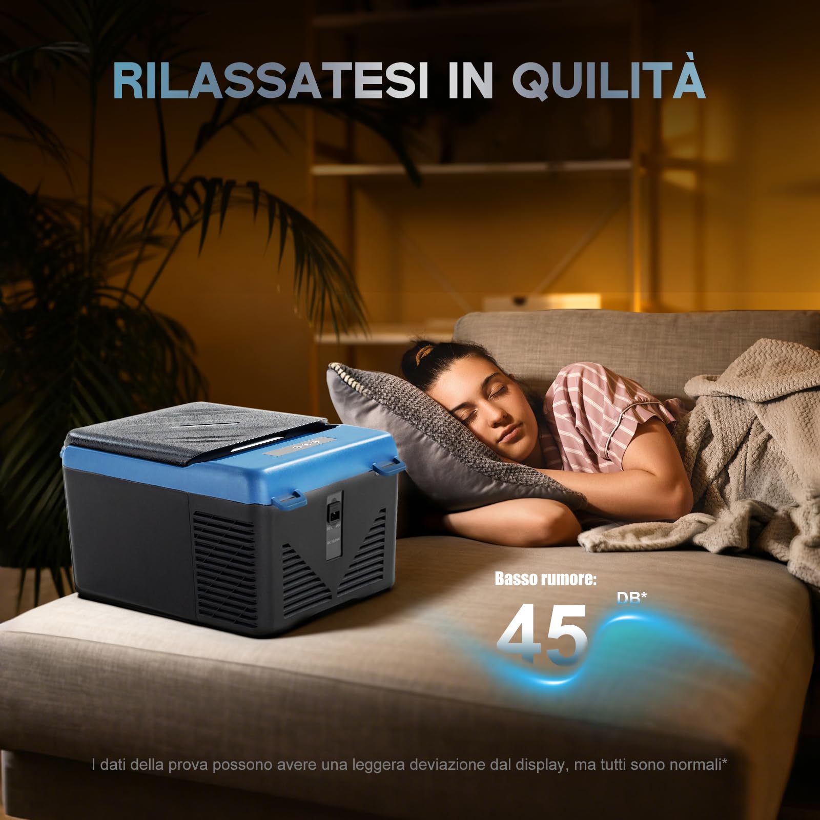 KI9 9L Mini Frigo Frigorifero Portatile Per Auto Congelatore 12/24V DC,Per Viaggio, Picnic, Campeggio Uso Esterno, da -20℃ a 20℃