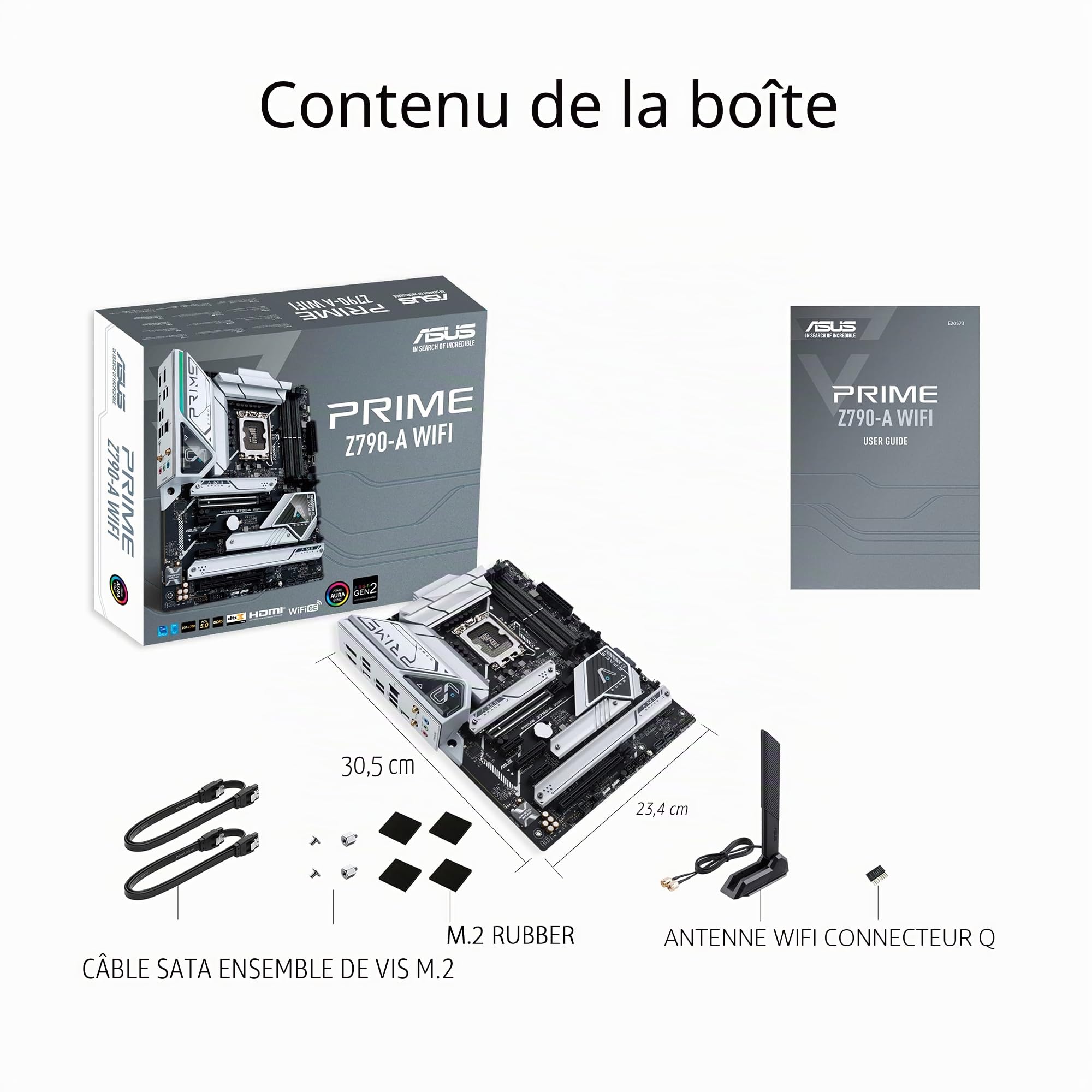 ASUS PRIME Z790-A WIFI – Carte mère Intel LGA 1700 ATX (16+1 DrMOS, PCIe 5.0, 4 x M.2, DDR5, Intel WIFI 6E, 2.5 Gb LAN, HDMI, Display Port, USB 3.2 Gen 2x2 Type-C, Thunderbolt, USB4)