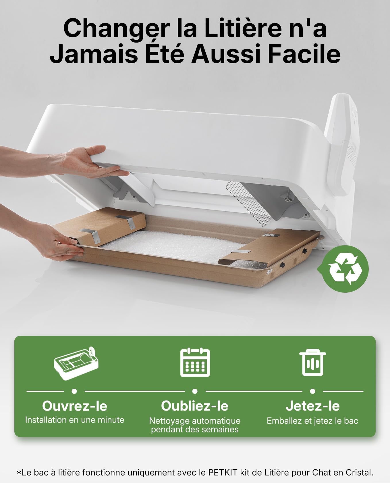 PETKIT PUROBOT Crystal Duo Litiere Chat Autonettoyante avec Capot, Bac Litière Autonettoyante Révolutionnant avec Caméra IA, Espace Ouvert，Surveillance de Santé, Anti-pincement,Double Désodorisation