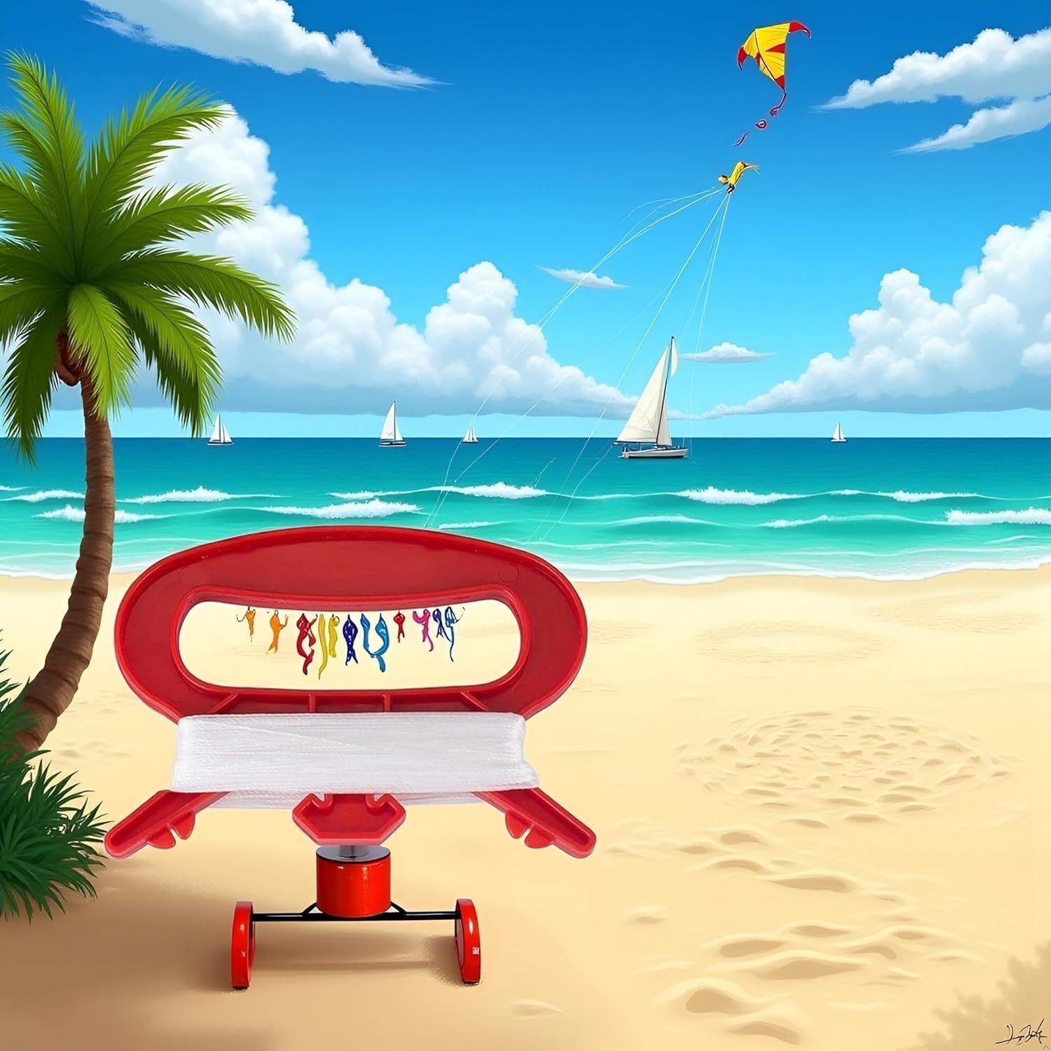 Kite String Winder 100 Meter / 40 inch Cord with D Shape Handle Winding Reel Grip Spool Line Board Plate for Flying Kites Outdoor Kids Adults Boys Girls Game Kites and Wind Spinners