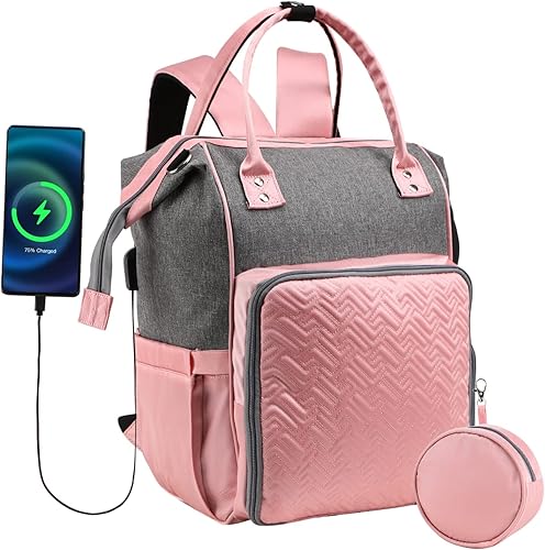 Miniatura 4 de Mochila para bolsa de punto, bolsa organizadora de almacenamiento de hilo, bolsa organizadora de hilo, bolsa de ganchillo con puerto de carga USB,