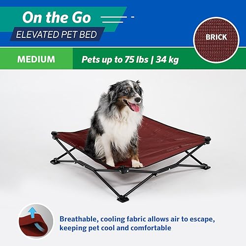 Miniatura 6 de Coolaroo On-The-Go Cama Elevada para Perros - Cama Plegable Emergente de Viaje para Perros con Tela Transpirable, Resistente a la Humedad, Bolsa de