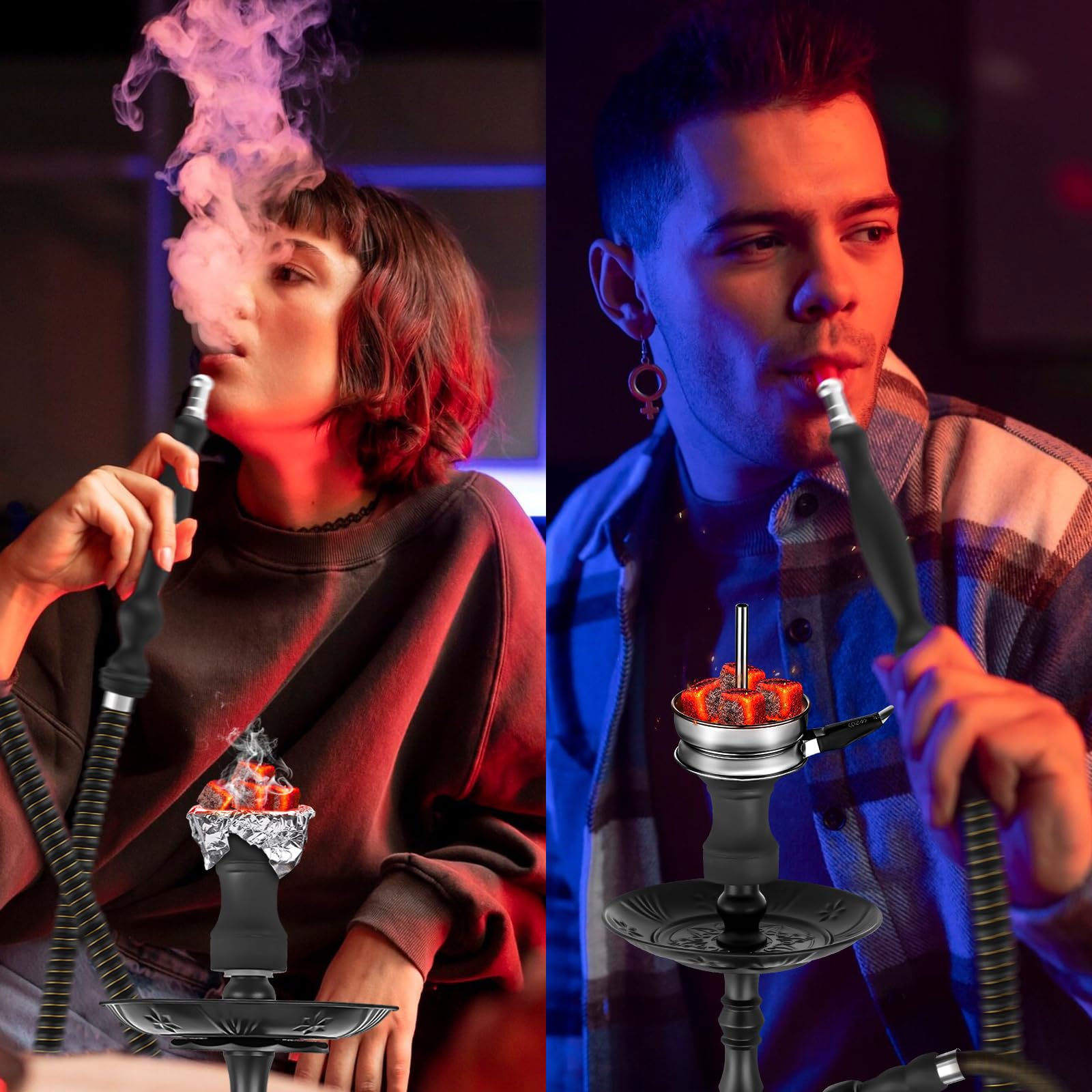 Premium Shisha Set Komplett Traditionelle Shisha Wasserpfeife aus Glas Hochwertige Hookah mit Schlauch Bowl und Zubehör Große Glas huka für Zuhause Shisha Kaufen