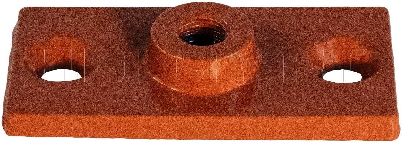 Highcraft PLTC38-20 Ceiling Flange; Hanger Plate for 3/8 in. Threaded Rod (Not Pipe), for DYI Plumbing and Industrial Decor, 1-3/8 W x 3-5/16 L, Copper Epoxy Coated Iron (Pack of 20)
